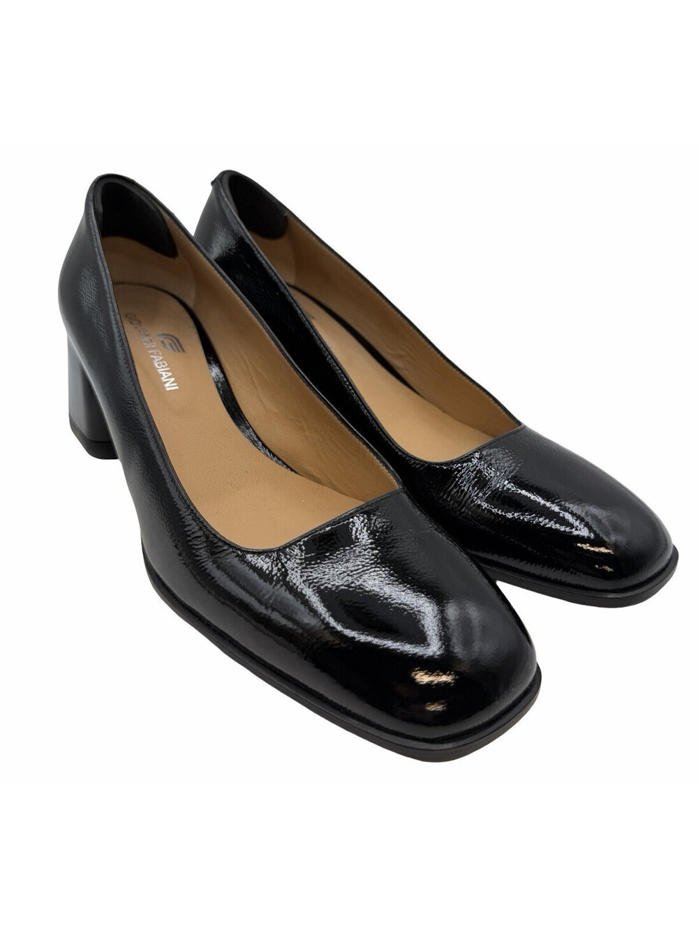 Giovanni Fabiani Patent Leather Block Heel Pumps Size EU 40 | US 10